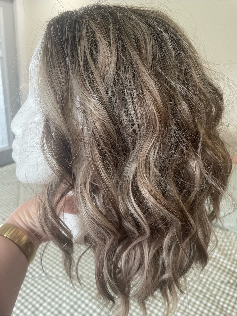Wig AISI HAIR- 14” Ash Blonde Balayage Heat Resistant for Daily and Party Wear 😍